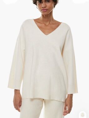 Aritzia Wilfred Cream V-Neck Men’s Sweater